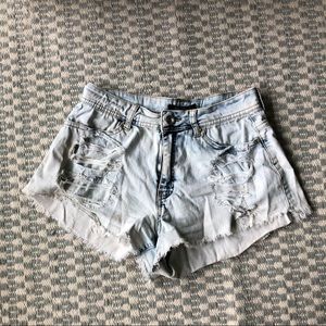 RedFox Distressed High Waist Denim Shorts